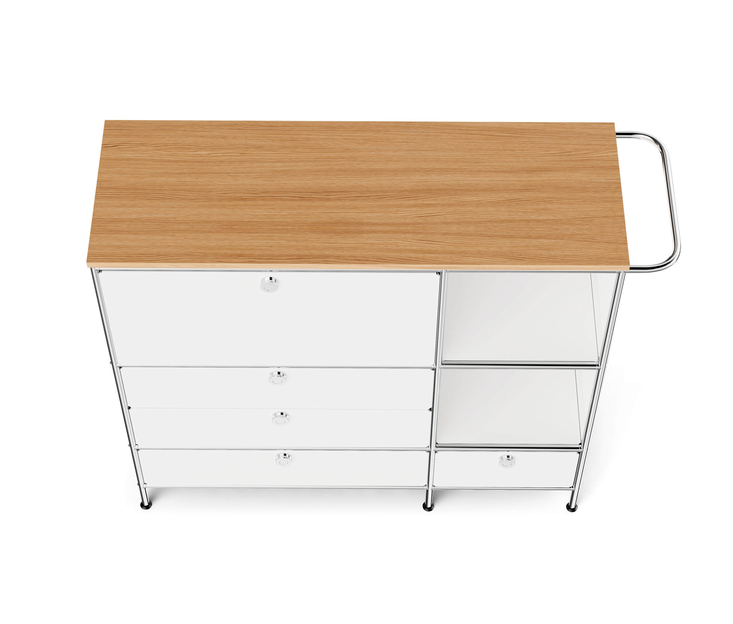 Thumbnail - Tchibo - Sideboard Metall »Cn3« mit Holzplatte - 127x42x111cm - chrom - Stahl / Aluminium / Kunststoff