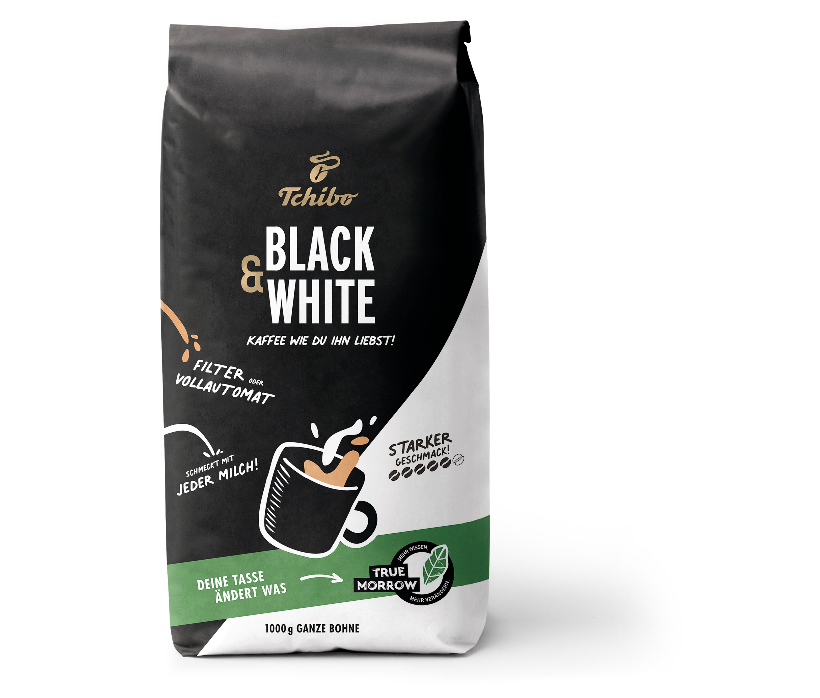 Tchibo - Black & White - 1 kg Ganze Bohne - Intensität: 5/6