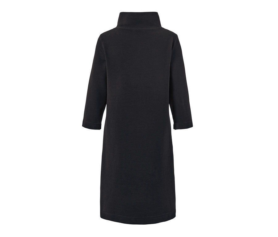 Schwarzes Sweatkleid mit 3/4-Arm.