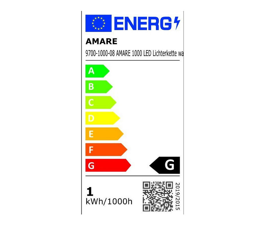 Energielabel für AMARE Lichterkette 30 m.