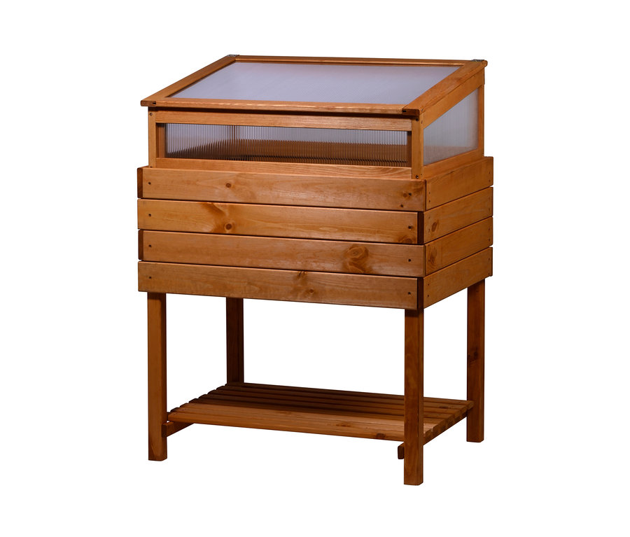 Hochbeet »Kubus« mit Frühbeet-Aufsatz.