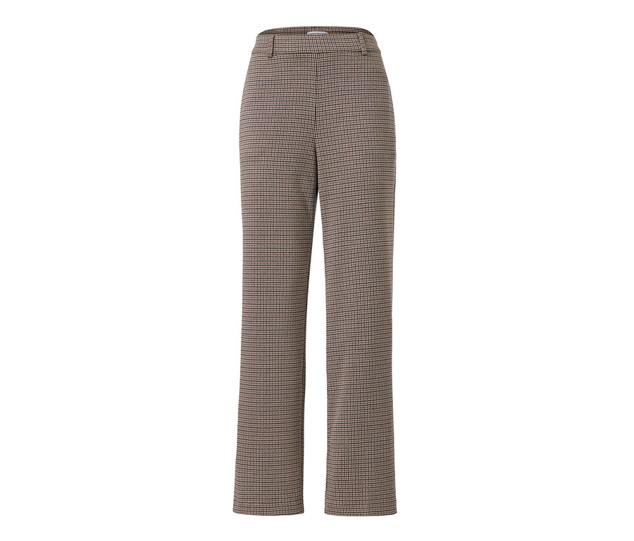 Braune Jacquardhose. Komfort-Jacquardhose mit Karomuster.