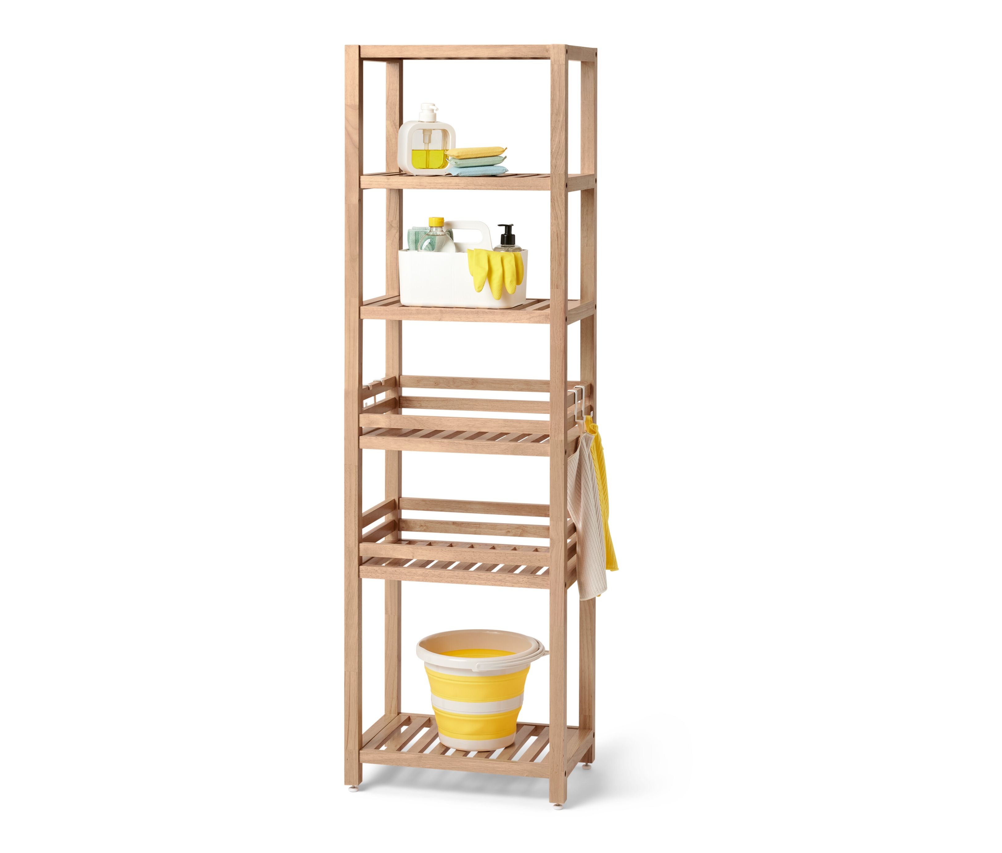 Tchibo - Massivholzregal - 45,7x30x150cm - braun - Holz / Stahl