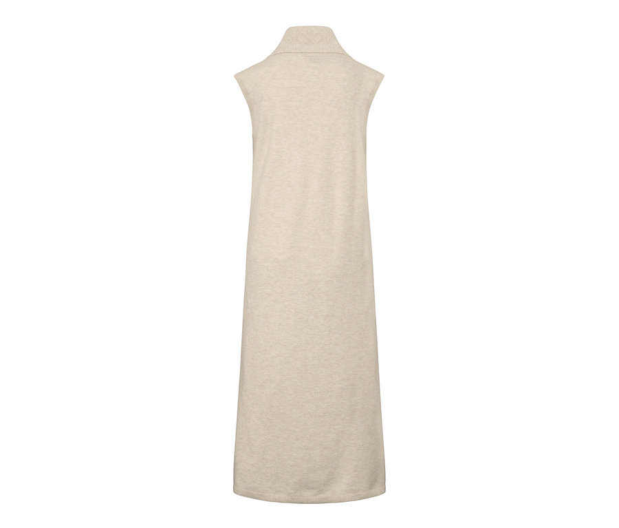 Beige Lounge-Weste aus Strick.
