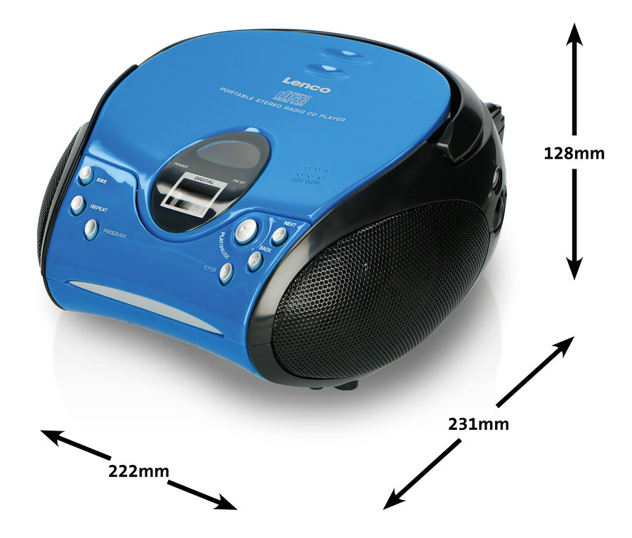 Blauer Lenco »SCD-24 Boombox« CD-Player mit Radio und Kopfhöreranschluss.