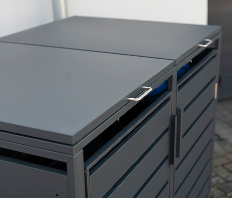 Mülltonnenbox, Stahl, 2er