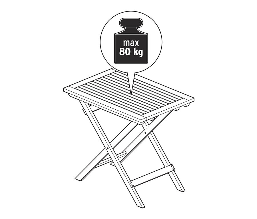 Eine Illustration des Klapptischs »Lenja«.