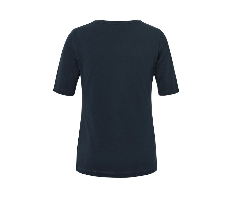 Dunkelblaues Basic Halbarmshirt.