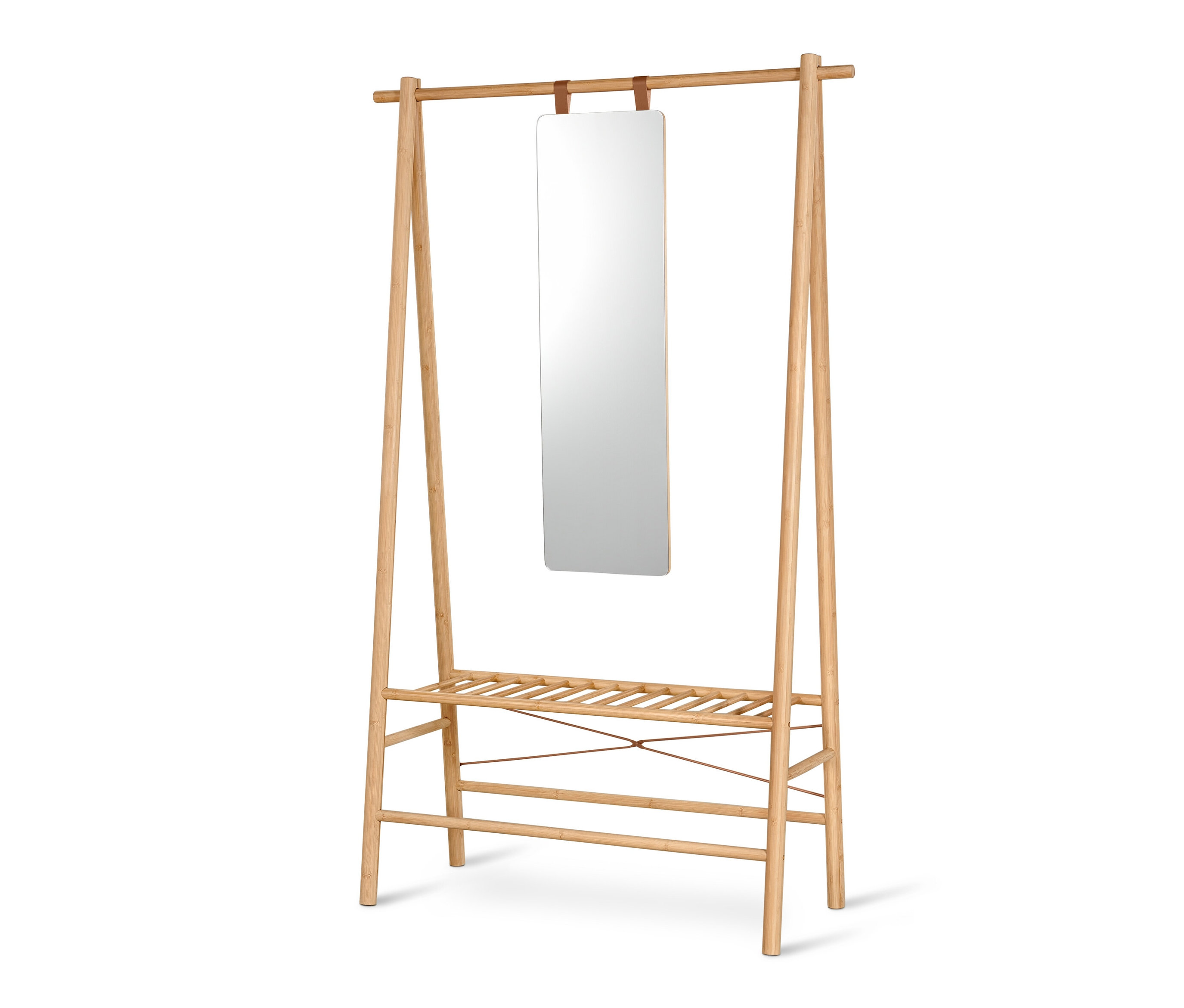 Thumbnail - Tchibo - Garderobe mit Spiegel - 113x45,5x181cm - naturfarben - Bambusholz / Glas / Polyurethan