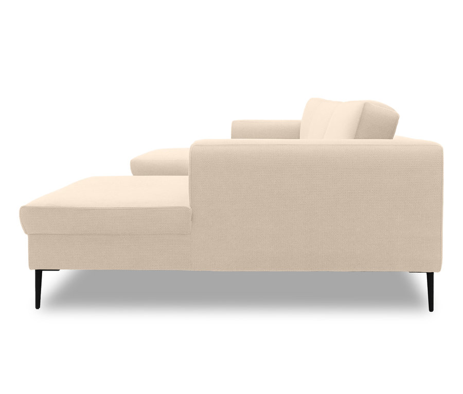 Detailansicht des cremefarbenen U-Form Sofas »Modica«.