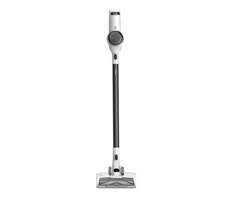 Weißer Tineco Pure One x Essentials Akkusauger mit schwarzem Rohr.