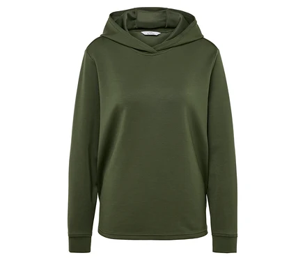 Ein grüner Kapuzenpullover auf einem weißen Hintergrund.