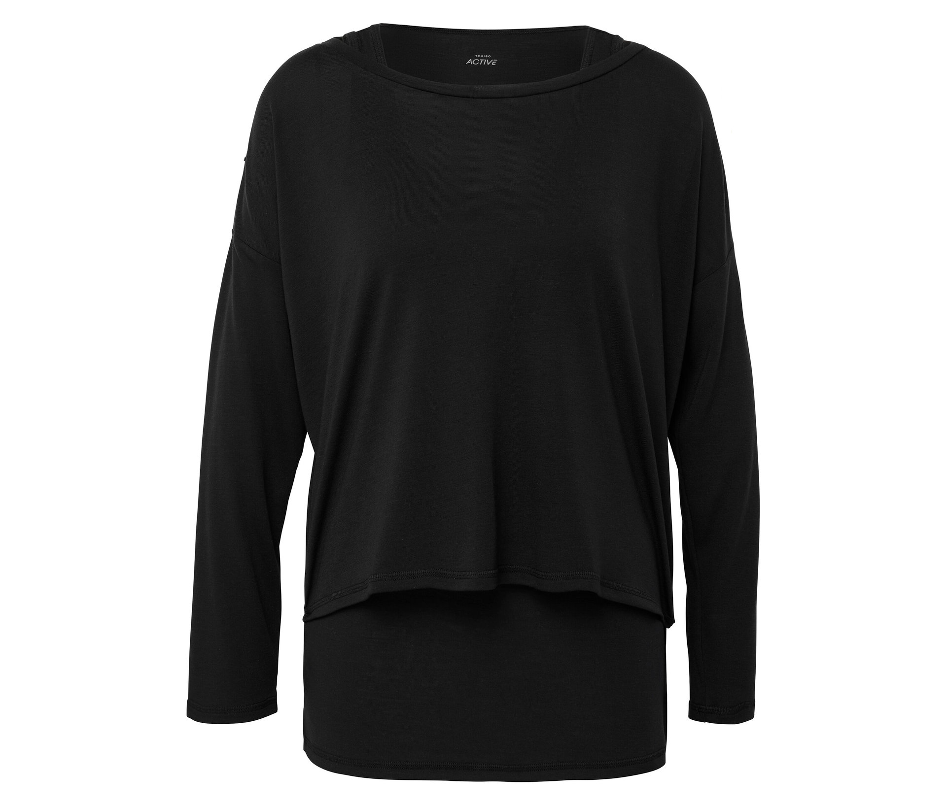 In-1-Sportshirt - Damen - Gr. S - schwarz - schwarz
