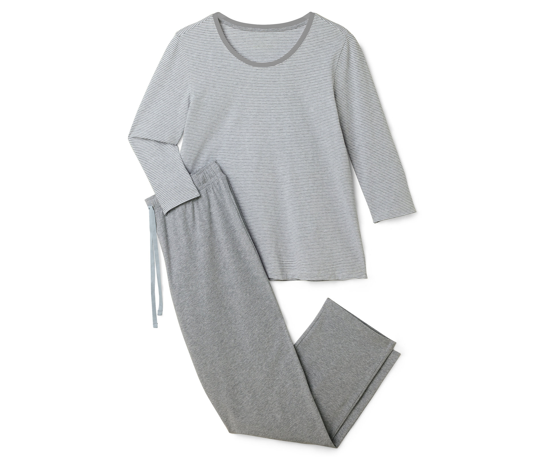 Pyjama - Damen - Gr. M - weiß/gestreift - weiß