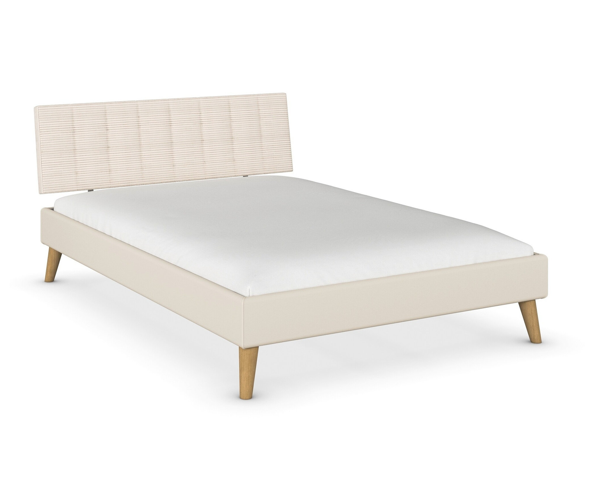 rauch Bett »Mavi-Extra« mit Polsterkopfteil - 147x216x90cm - beige - Holz / Holz / Eichenholz