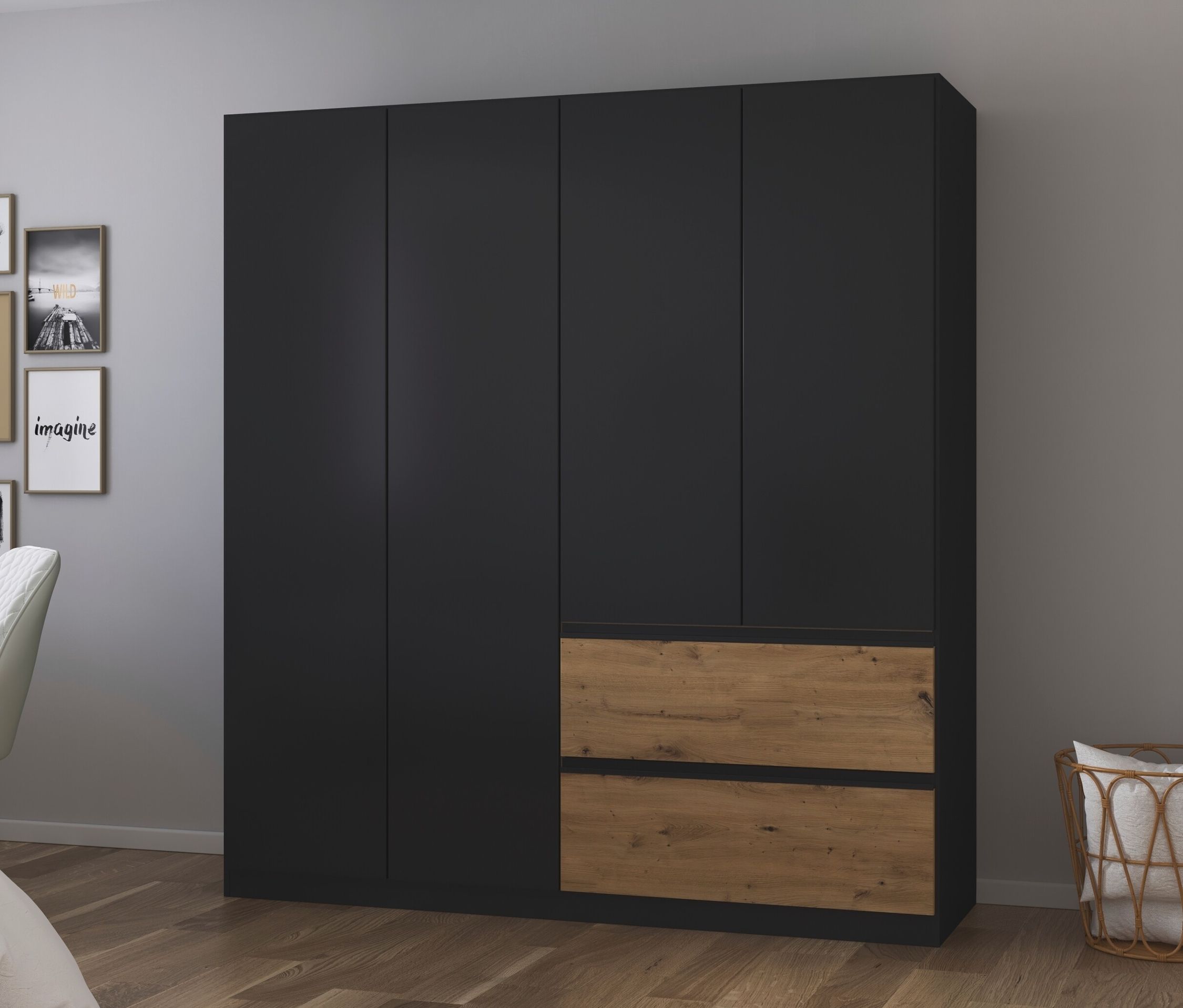 Thumbnail - rauch Kleiderschrank »Joel« - 181x54x197cm - grau - Holz