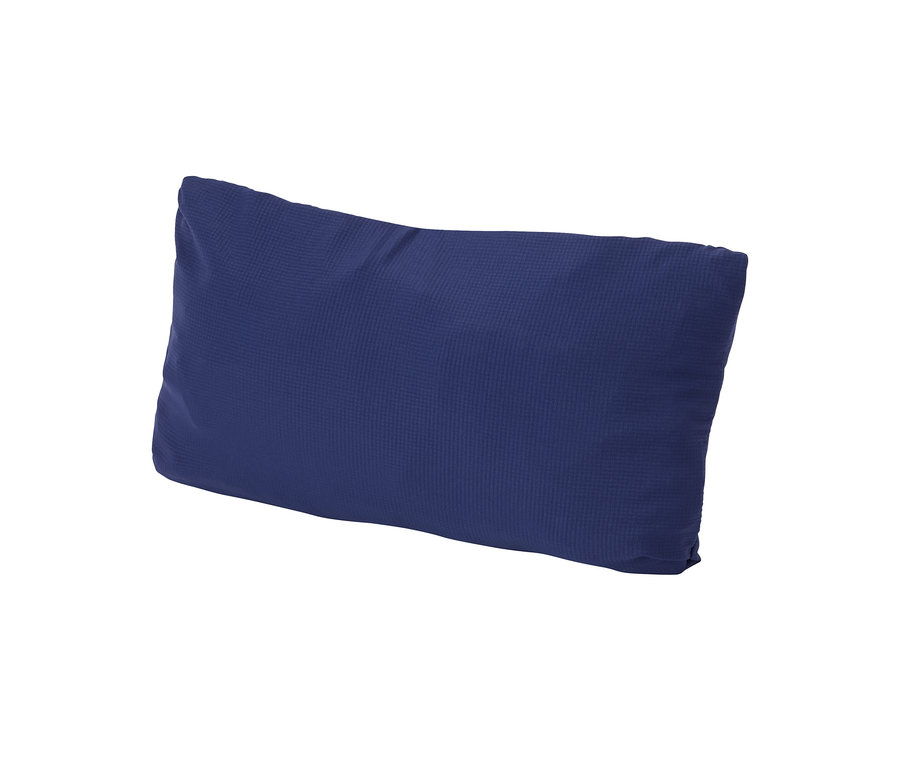 Zusammengelegte Funktionsweste »packable« in Blau.