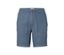 Blaue Leinen-Shorts.