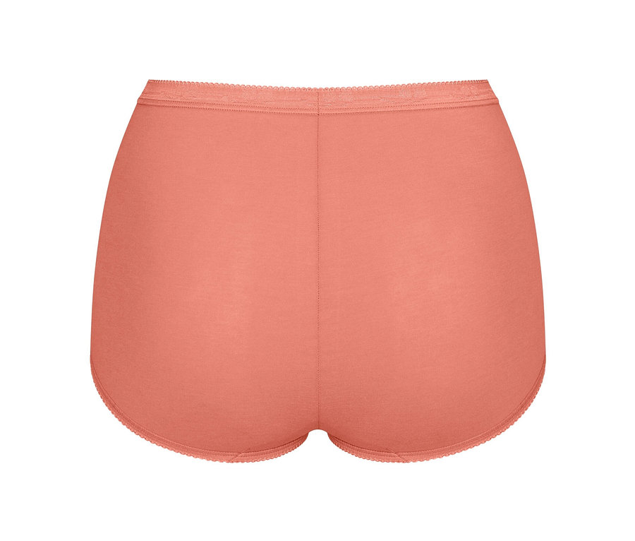 Detailansicht der Rückseite einer orangefarbenen Sloggi Basic+ Maxi C3P.