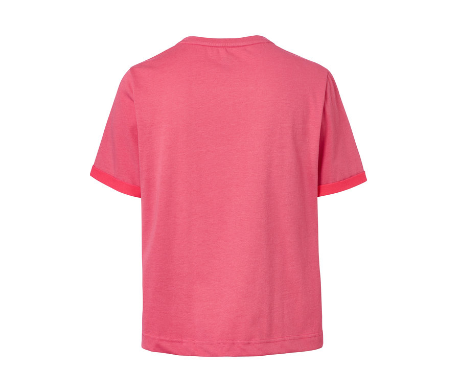 Rückansicht des Cropped Funktionsshirts in Pink.