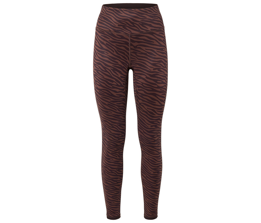 Braune Leggings mit Zebra-Tiermuster.