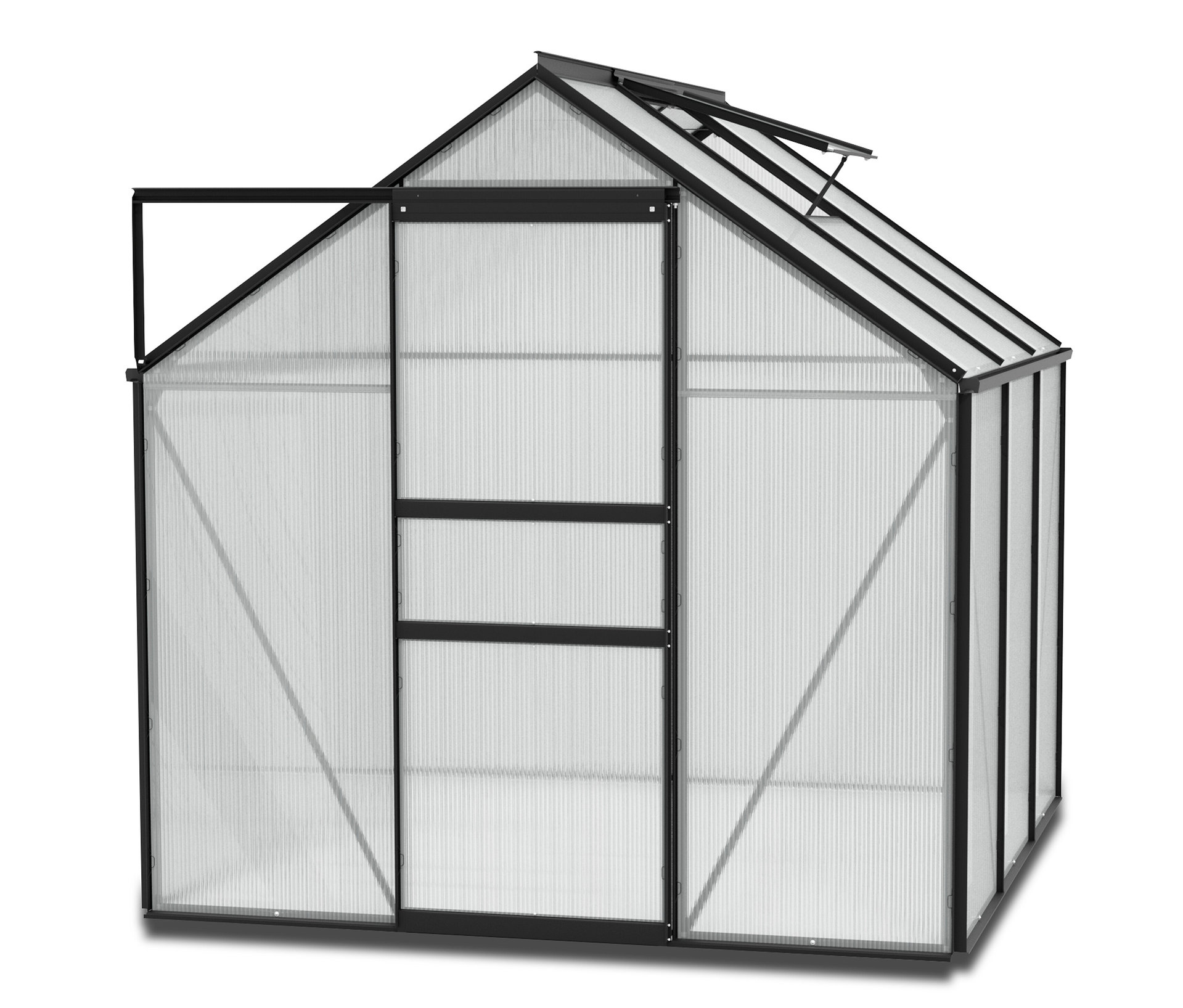 Vitavia Einsteiger-Gewächshaus inkl. Fundamentrahmen - 195x195x197cm - schwarz -