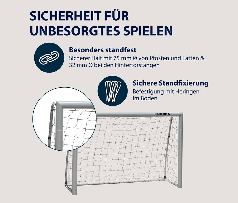 Nahaufnahme von einem HUDORA Fußballtor »Expert 180«.