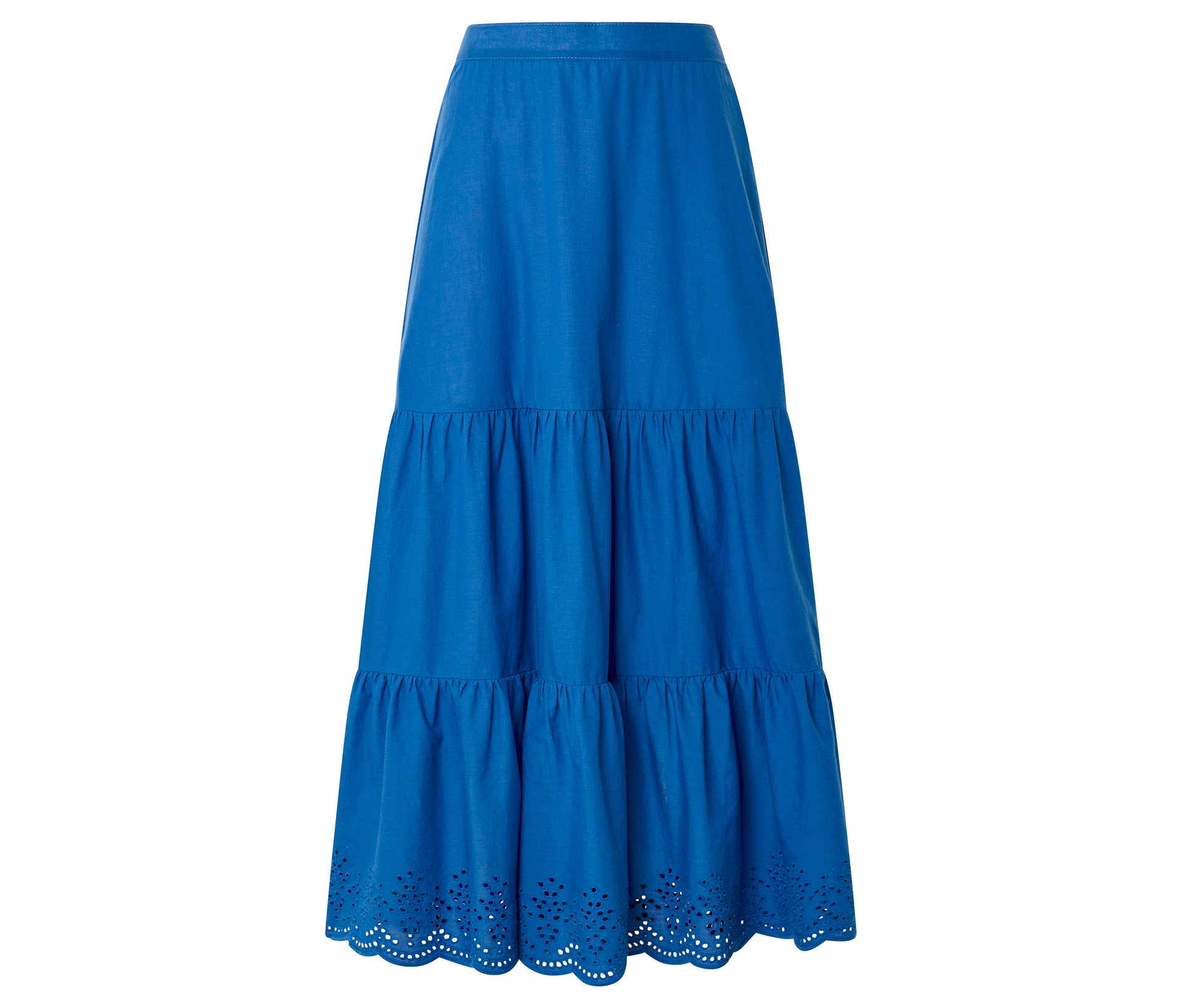 Webrock mit Lochstickerei - Damen - Gr. S - blau - blau