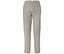 Beige Leinenhose mit Kordelzugbund vor neutralem Hintergrund.