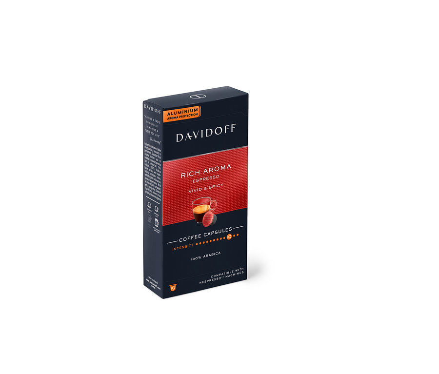 Eine Packung DAVIDOFF CAFÉ Rich Aroma - 10 Kapseln.