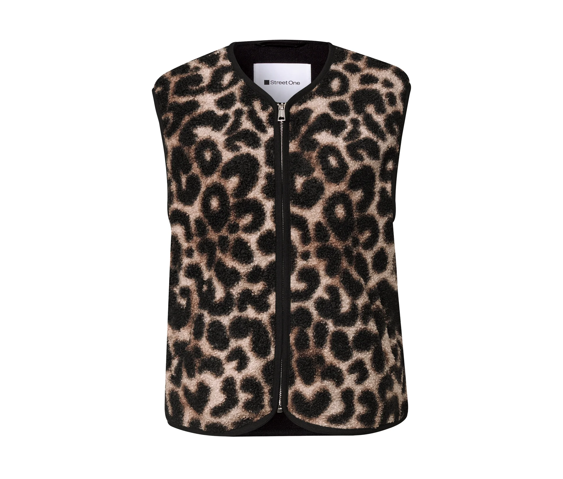 Street One Damen - Teddy-Weste Mit Zipper Und Corddetails Black - Gr. - 46 - Image 5
