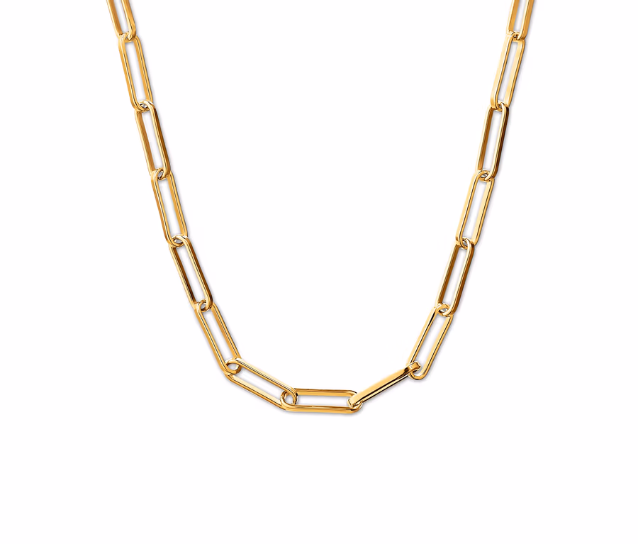Goldene Gliederkette aus 925er Silber.