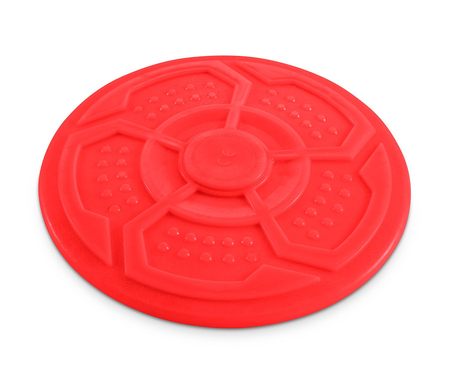 Rote Hunde-Wurfscheibe auf weißem Hintergrund.