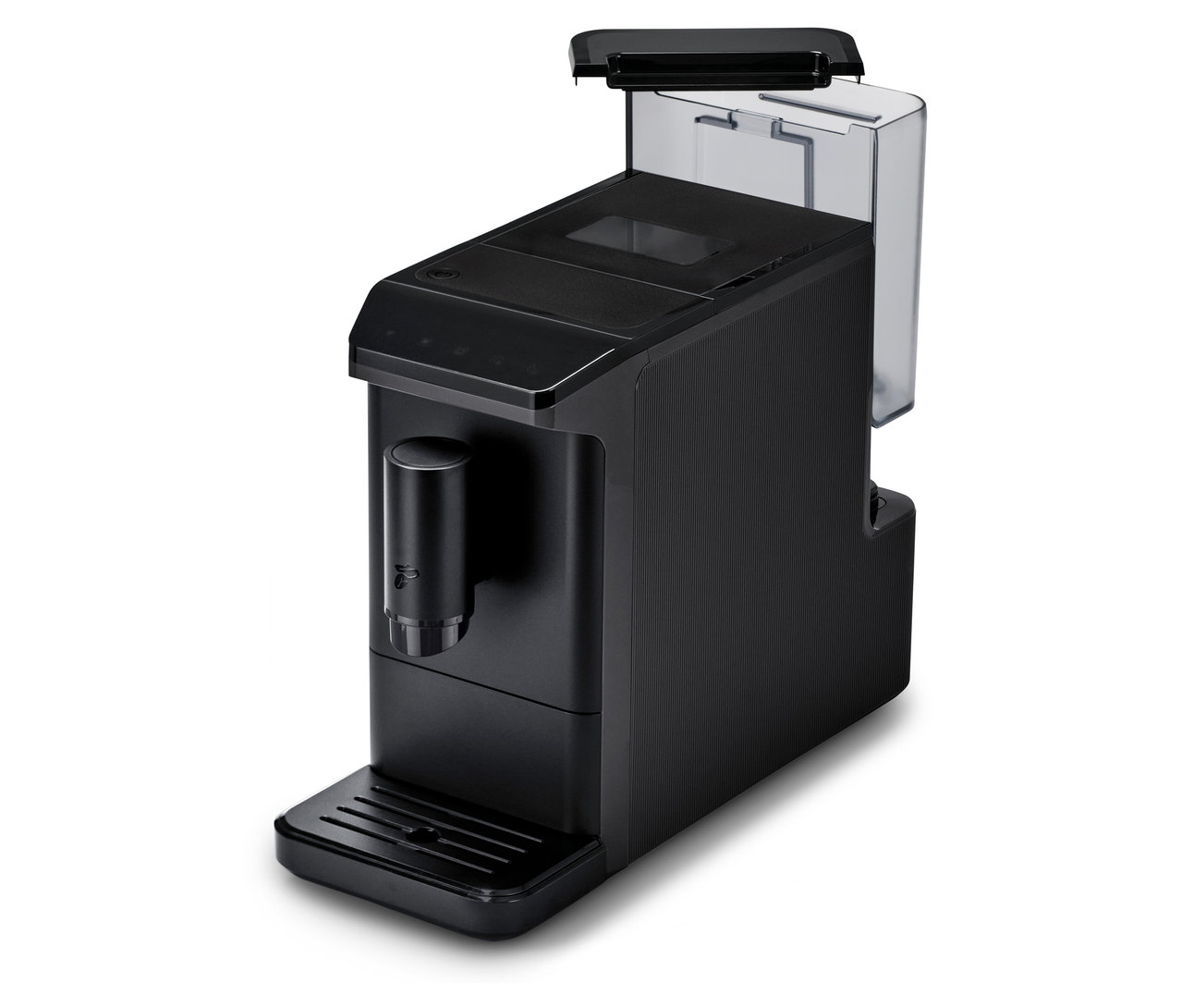 Nahaufnahme des schwarzen »Esperto mini« Kaffeevollautomaten.