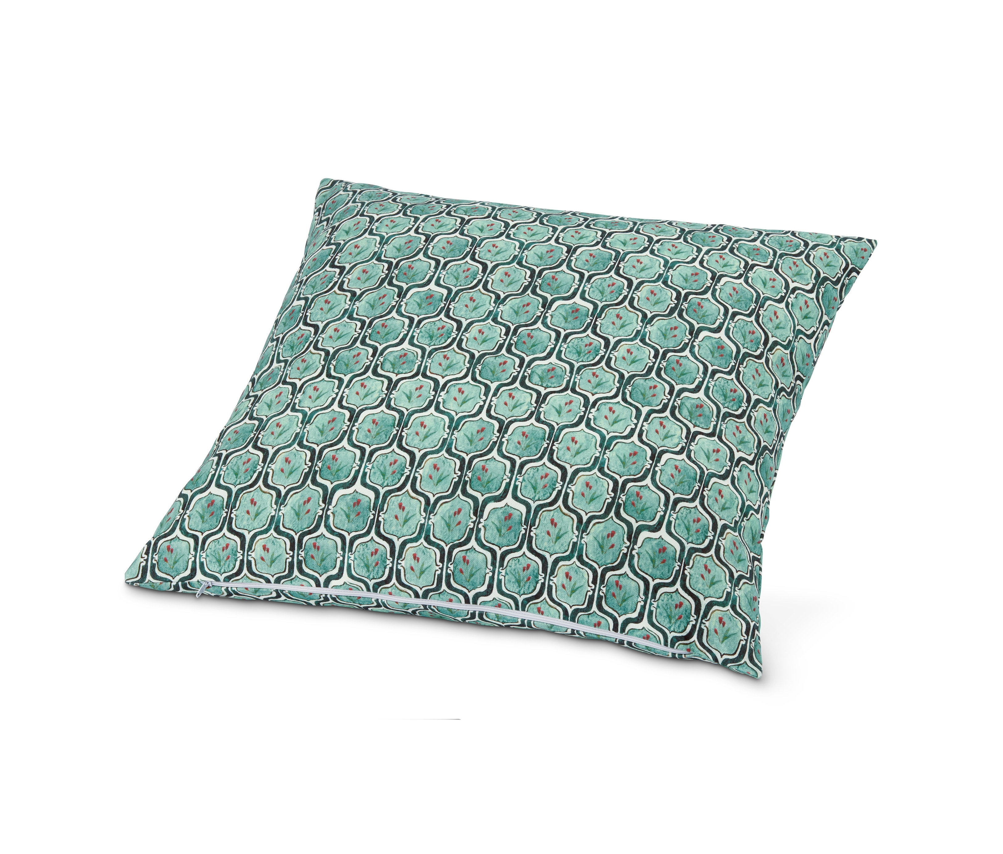 Dekokissen mit Füllung »Cascade« mit grünem Muster.