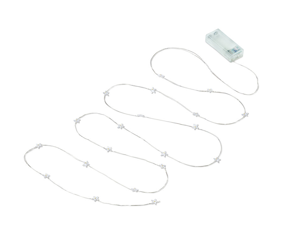 LED-Micro-Lichterkette »Sterne« auf weissem Hintergrund.