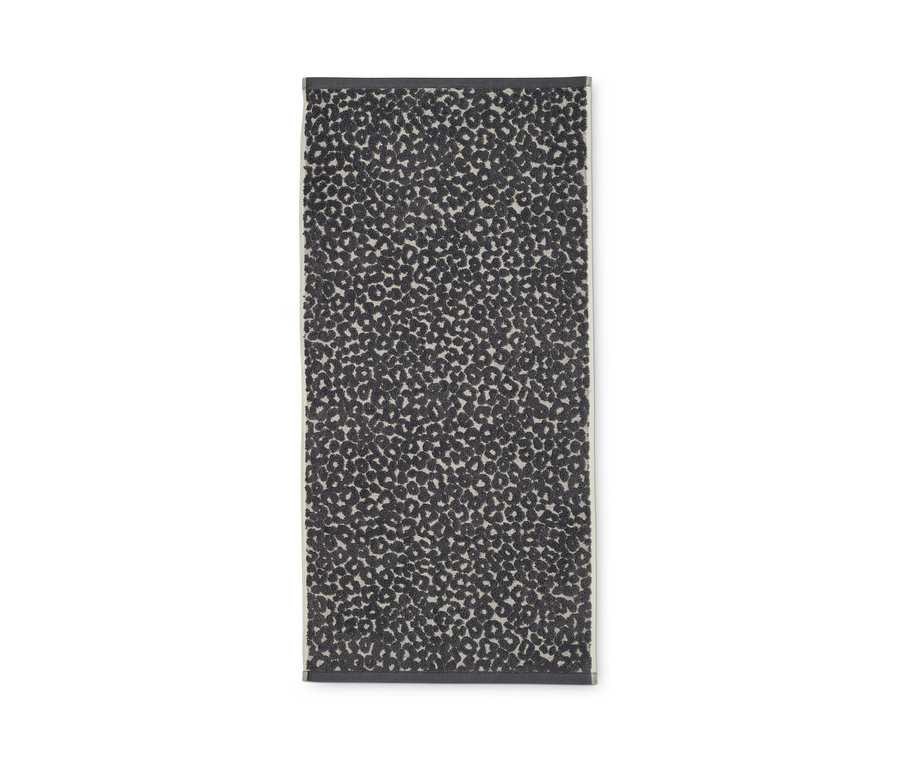 Zwei Jacquard-Handtücher im Leo-Dessin.