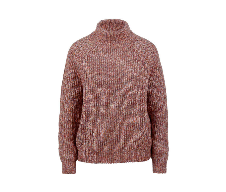 Detailansicht eines Strickpullovers.