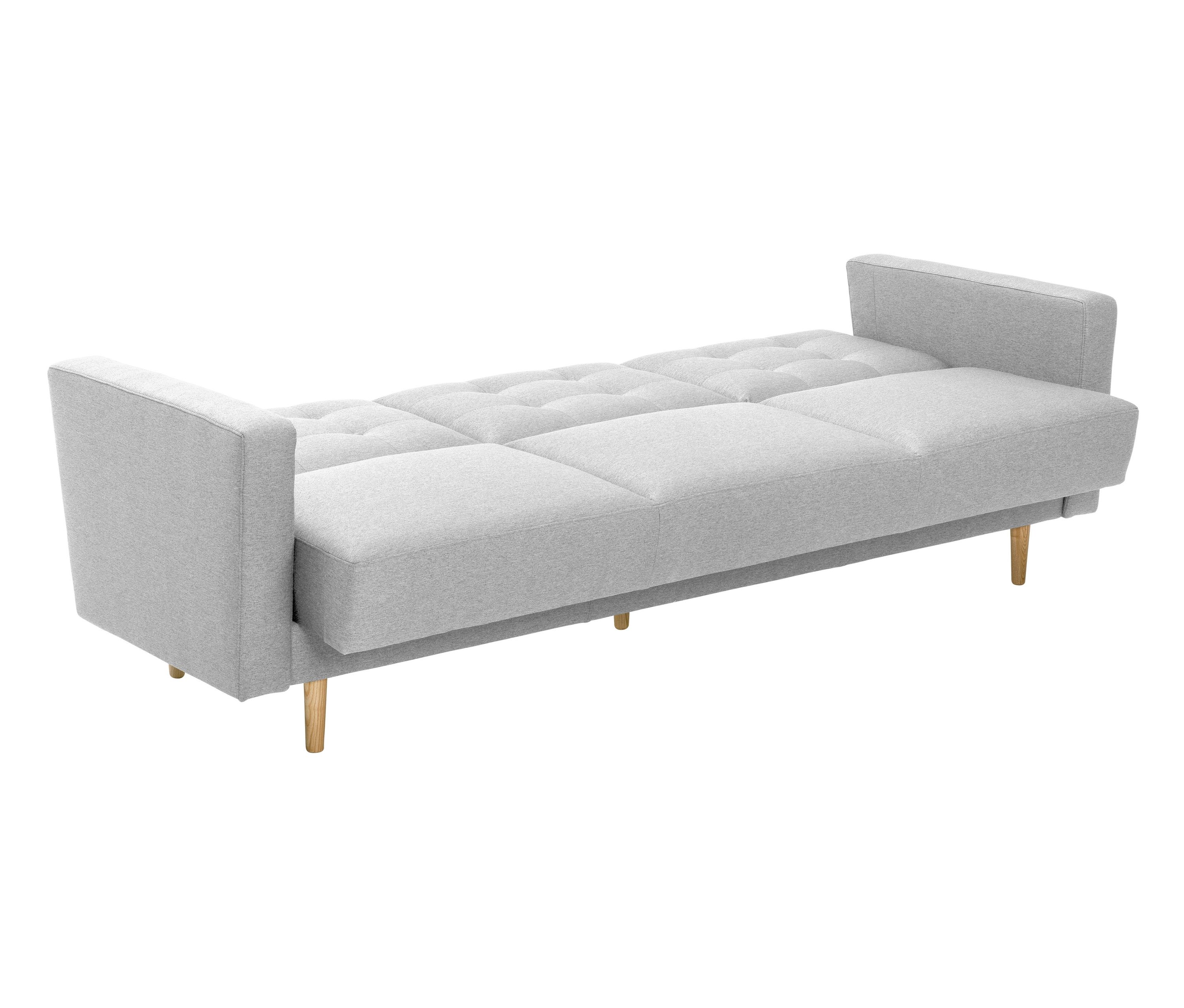 Thumbnail - Tchibo - 3-Sitzer-Schlafsofa »Janny« - 224x83x81cm - hellgrau - Polyester / Holz / Eschen-Massivholz