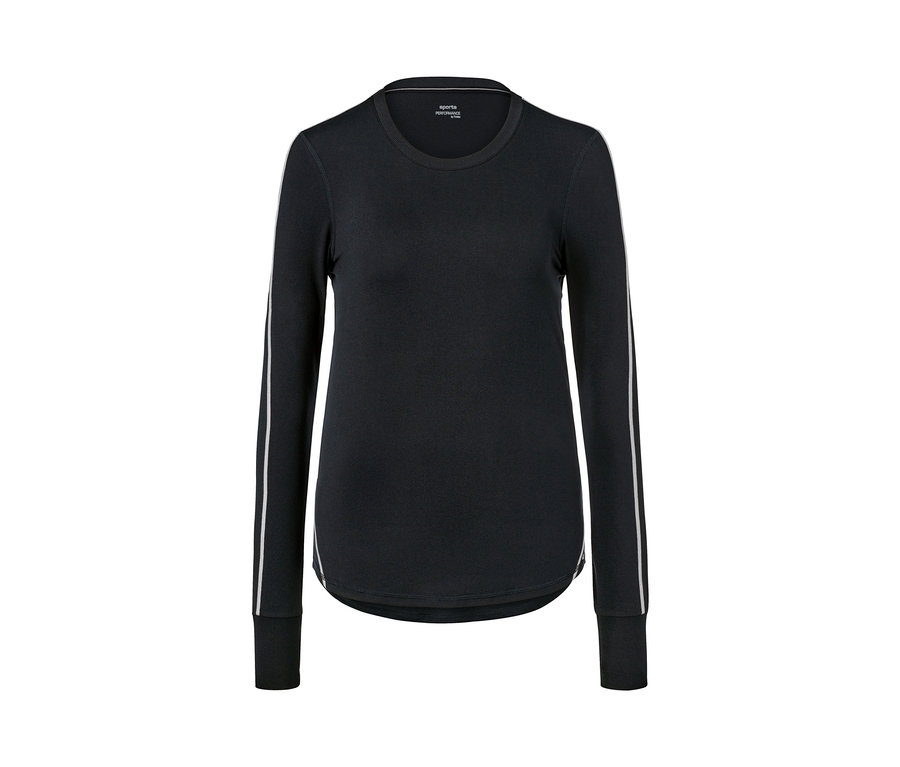 Anthrazitfarbenes Langarm-Funktionsshirt.