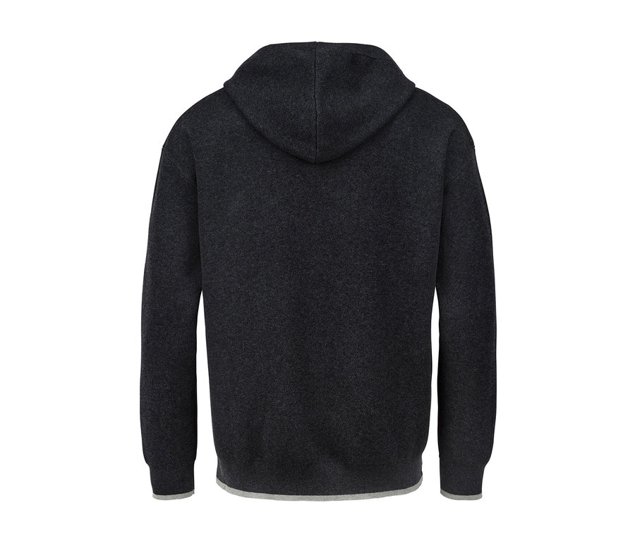 Rückansicht eines Strick-Hoodies.