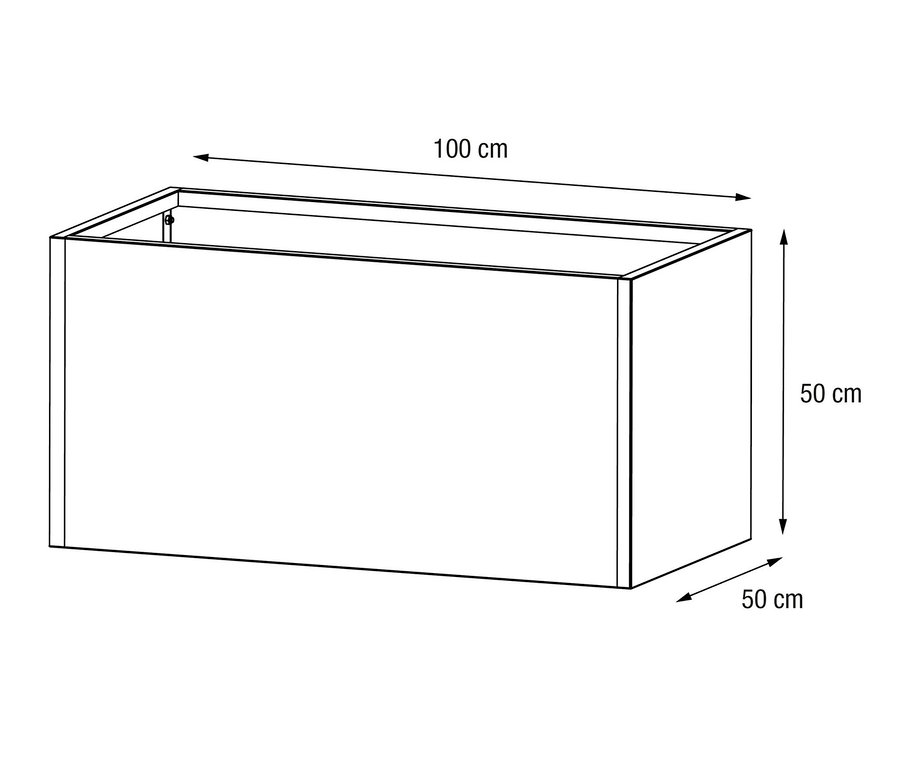 Abbildung eines Herstera Garden Pflanzkastens mit den Maßen ca. 50 x 50 x 100 cm.