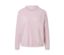 Rosa Feinstrickpullover mit Rippdetail.