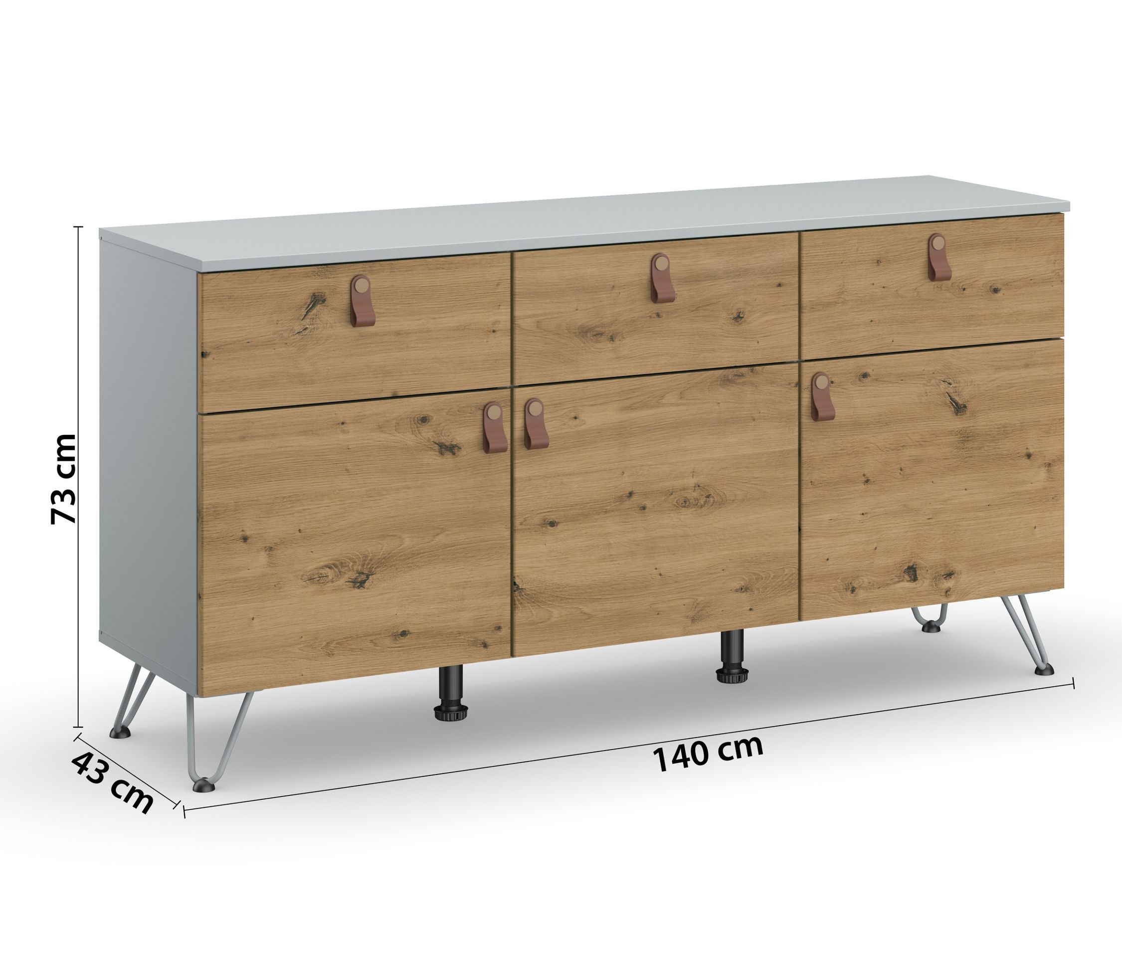 Thumbnail - rauch Kommode »Homey« - 140x42x73cm - braun - Holz / Holz / Eichenholz