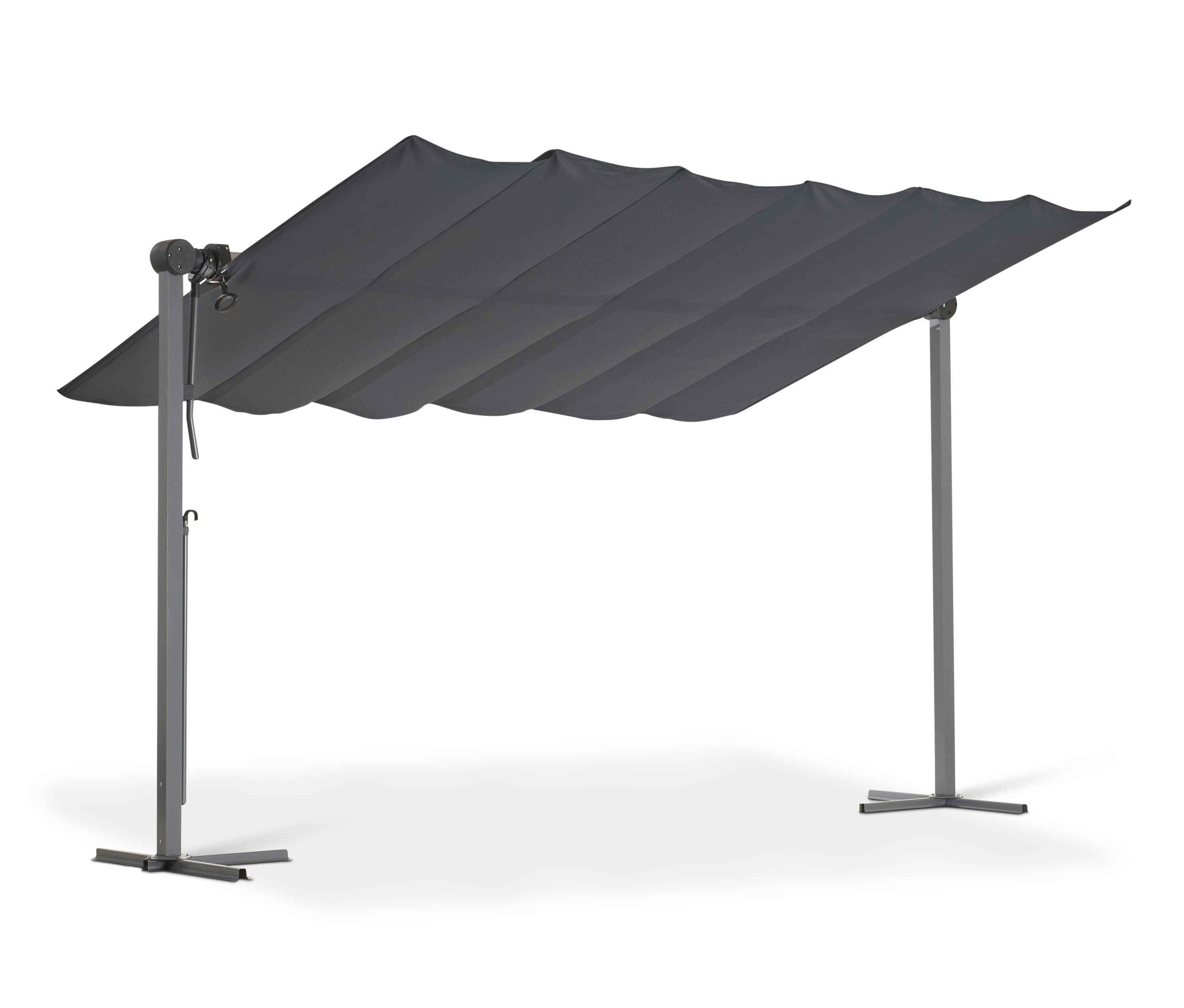 Leco Sonnendach - 400x250x220cm - silber - Polyester / Aluminium / Stahl