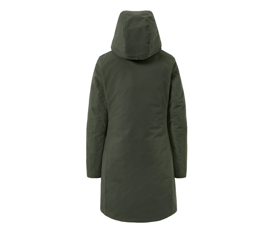 Khaki Thermo-Mantel von hinten.