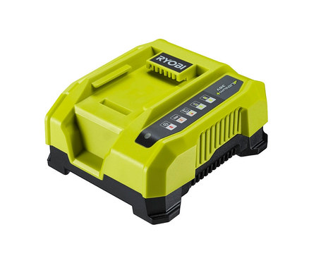 Gelb-schwarzes Ryobi 36 V MAX POWER Schnellladegerät »RY36C60A«.