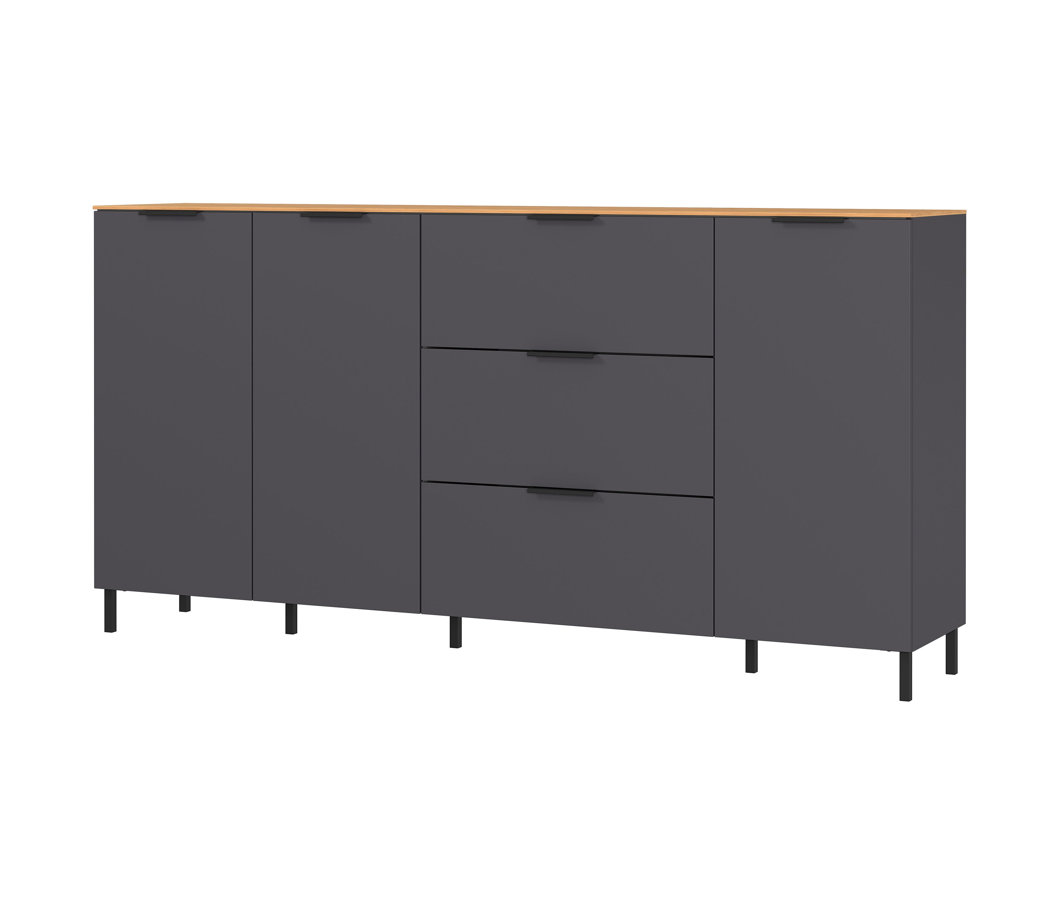 Tchibo - Sideboard »California« - 192x40x98cm - schwarz - Holz / Metall