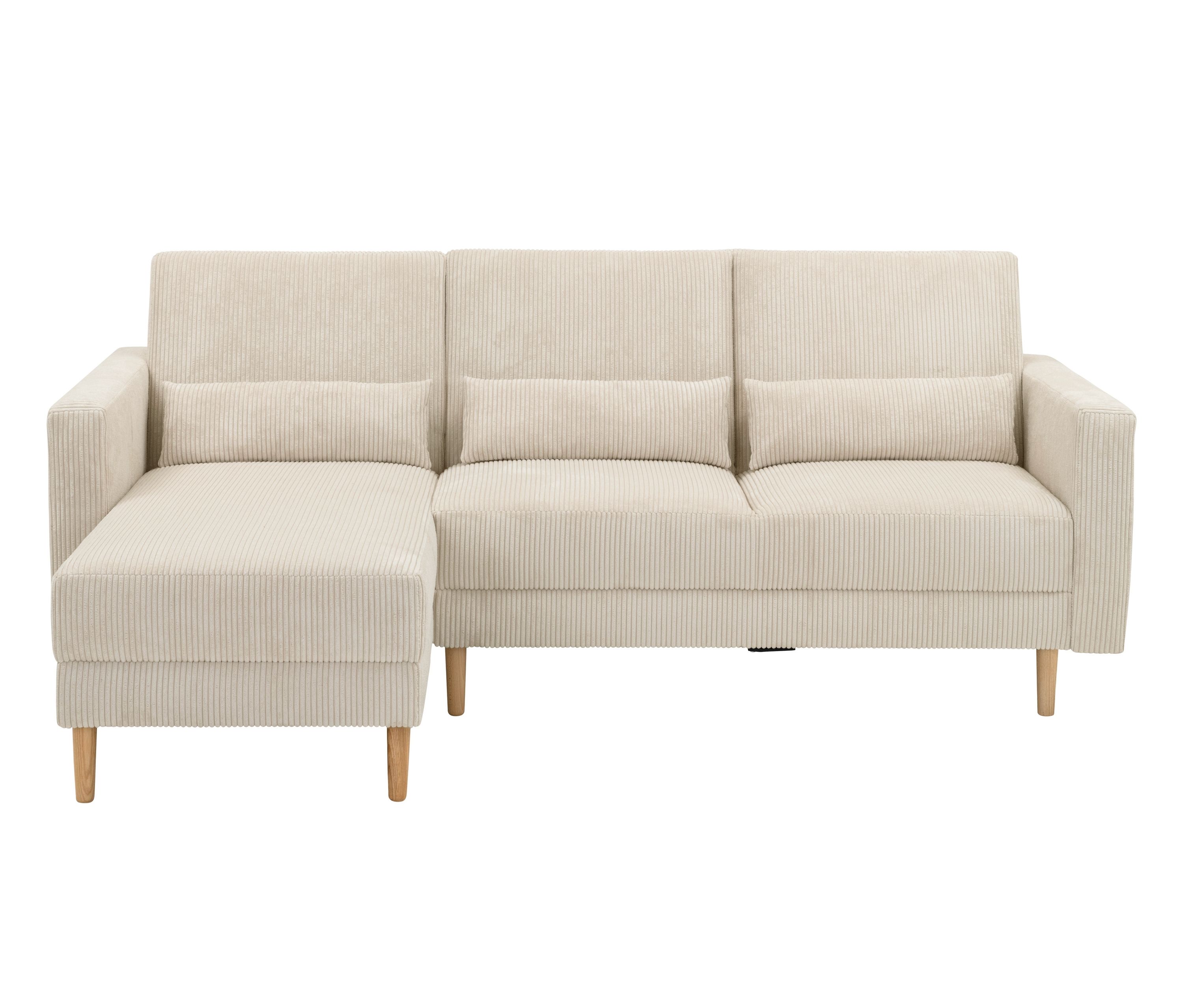 Thumbnail - Tchibo - Federkern Eck-Schlafsofa »Jenna« - 223x152x93cm - creme - Polyester / Buchenholz / Holz