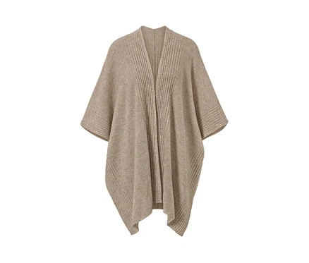 Beiges Strick-Cape.